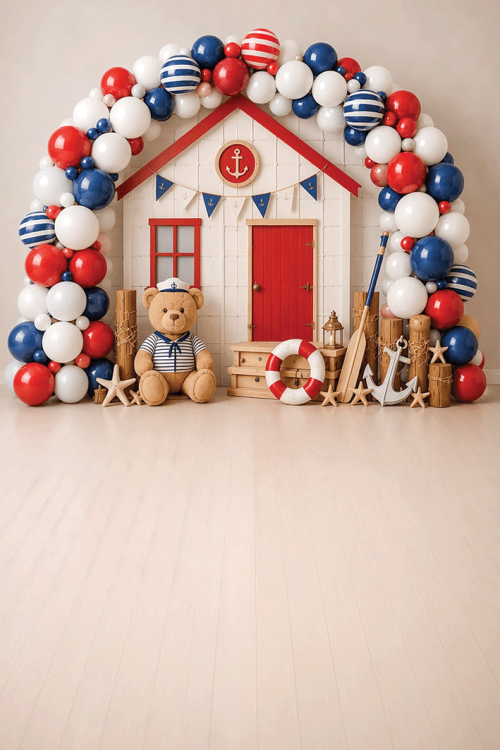 Przejdź do produktu Tło fotograficzne: Kapitan Teddy - Urodzinowe tła do zdjęć - BD88